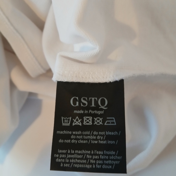 GSTQ White V Neck Quarterback Tee Shirt 3XL - Picture 11 of 12